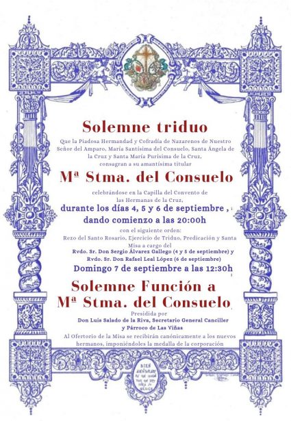 Cultos a María Santísima del Consuelo