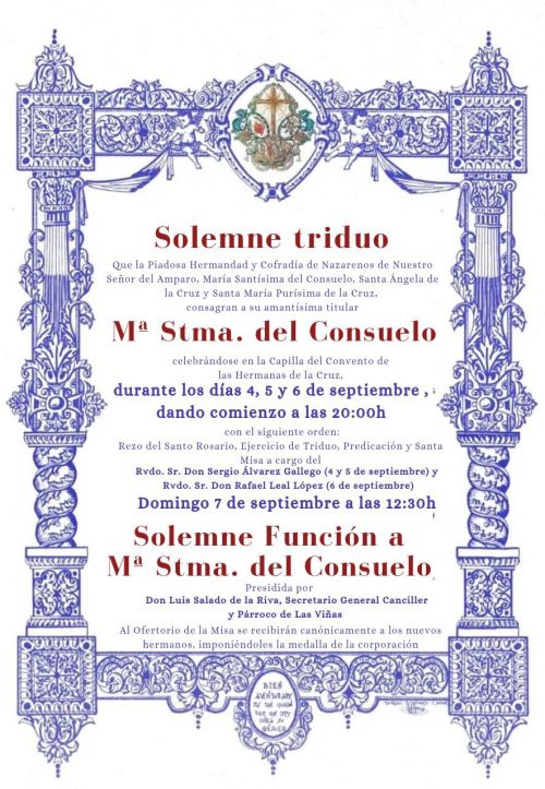 Cultos a María Santísima del Consuelo
