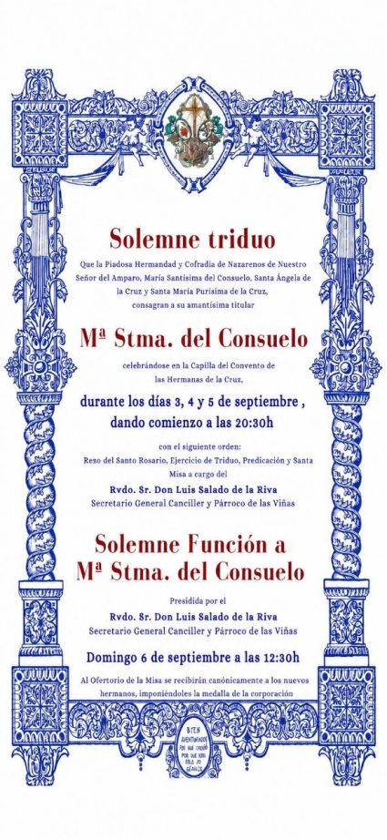 Solemne Triduo en honor a nuestra Amantísima Titular