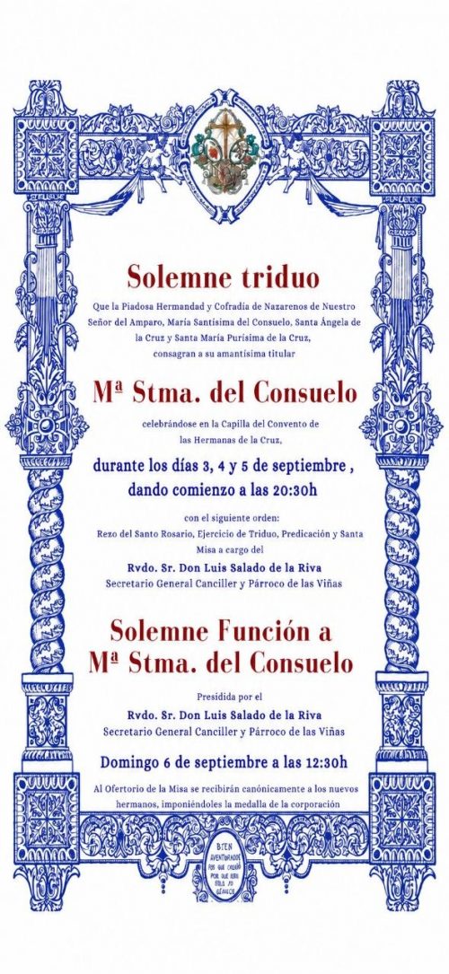 Solemne Triduo en honor a nuestra Amantísima Titular